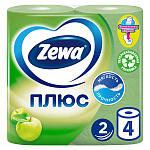 ZEWA Туалетная бумага Plus 2-ух слойная 4шт Яблоко